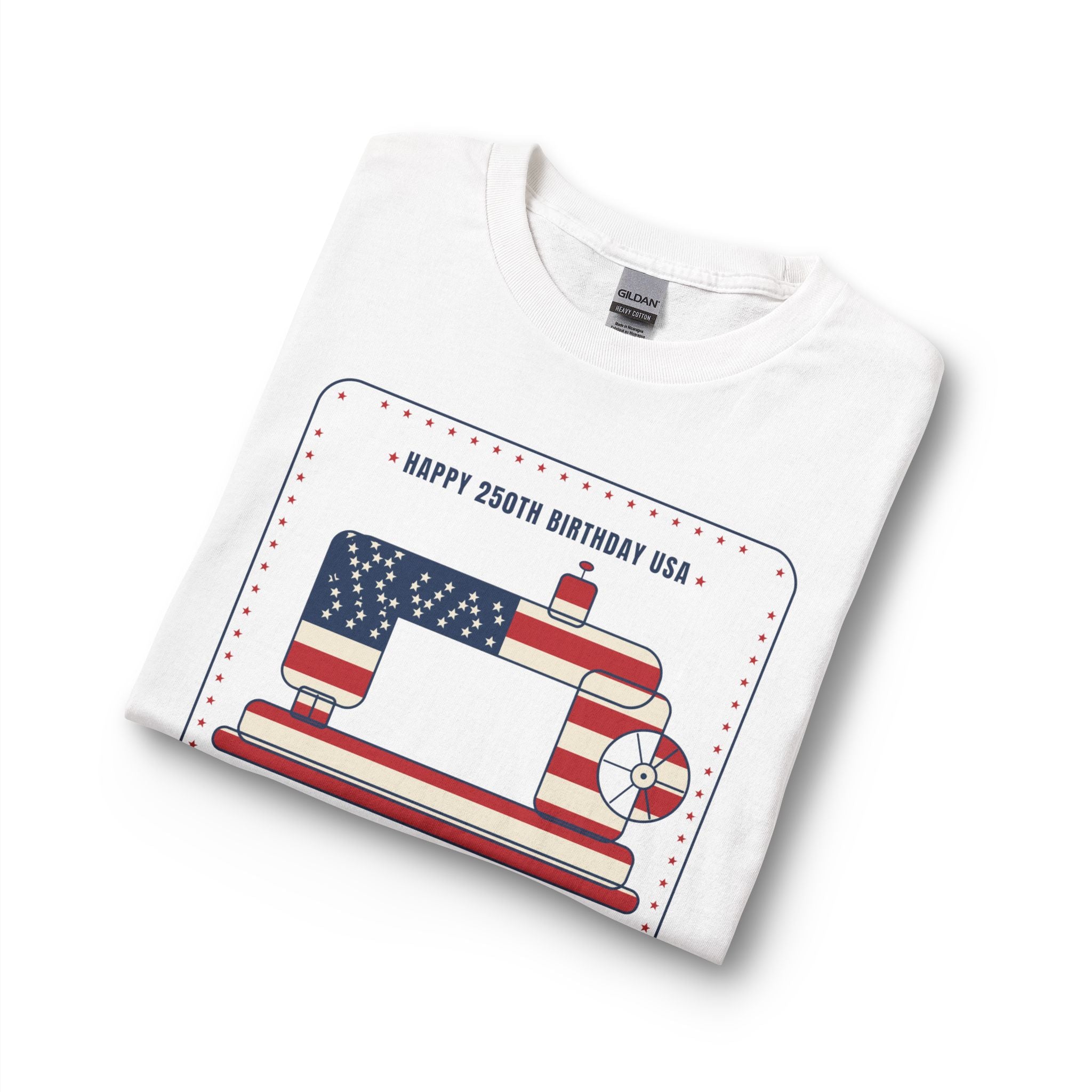 Quilting is Freedom Long Sleeve Shirt, Vintage Sewing Machine American Flag, USA 250th Patriotic Quilting Tee, Gift for Quilters & Sewists