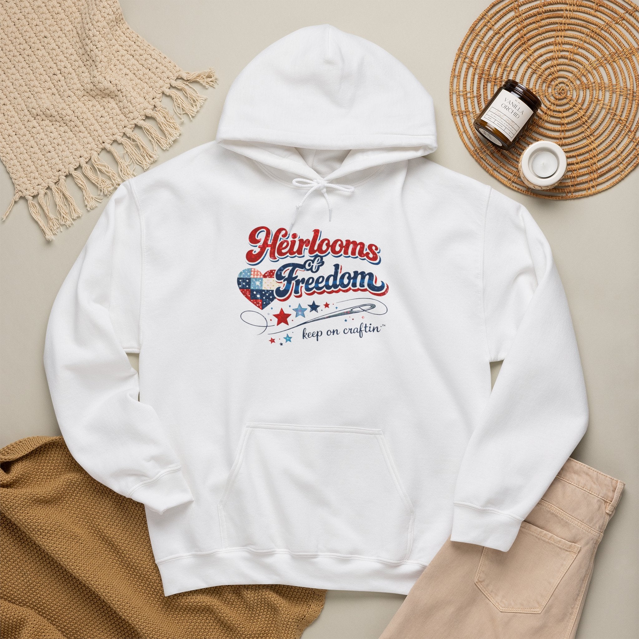 Heirlooms of Freedom Hoodie – Patriotic Quilting Sweatshirt | Cozy Maker Hoodie