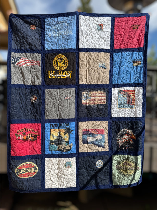 The Quilted Tee - Navy Memory